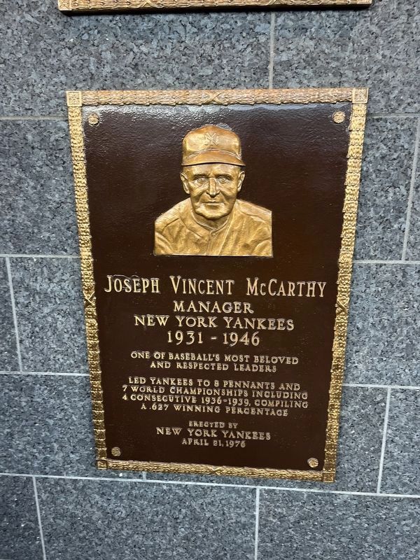 Joseph Vincent McCarthy Marker. Click for full size. Joseph Vincent McCarthy Marker image. Click for full size.