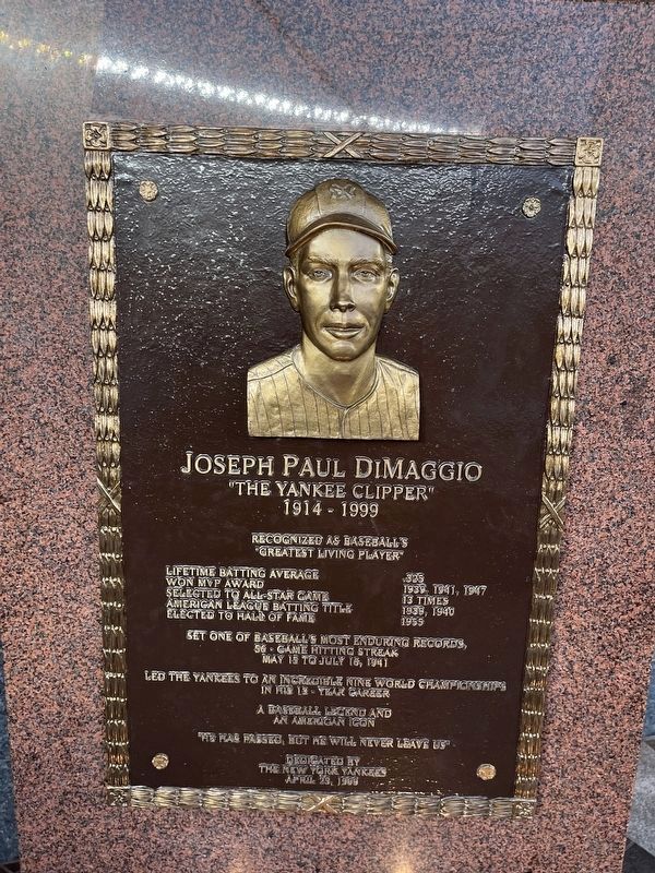 Joseph Paul DiMaggio Marker image. Click for full size.
