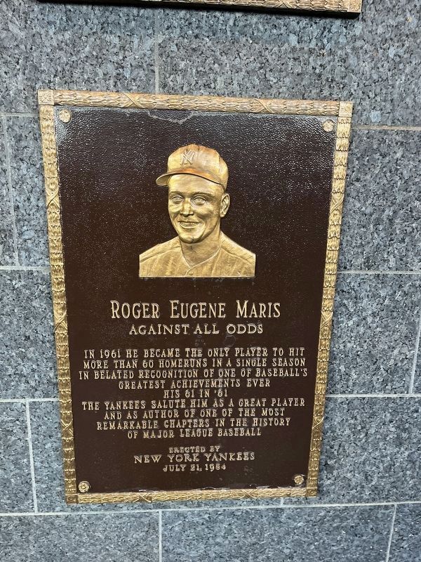 Roger Eugene Maris Marker image. Click for full size.