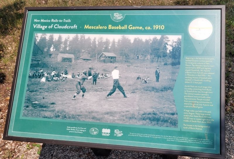 Mescalero Baseball Game, ca. 1910 Marker. Click for full size. Mescalero Baseball Game, ca. 1910 Marker image. Click for full size.