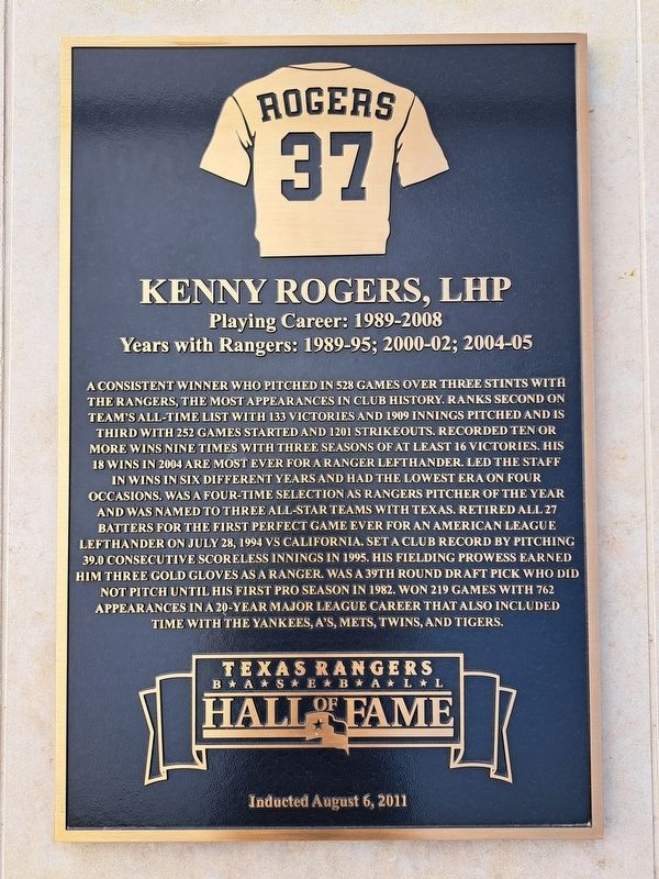 Kenny Rogers, LHP Marker image. Click for full size.
