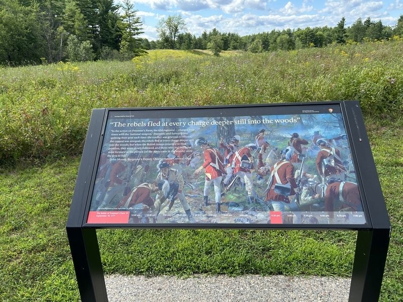 "The rebels fled at every charge deeper still into the woods." Marker image. Click for full size.
