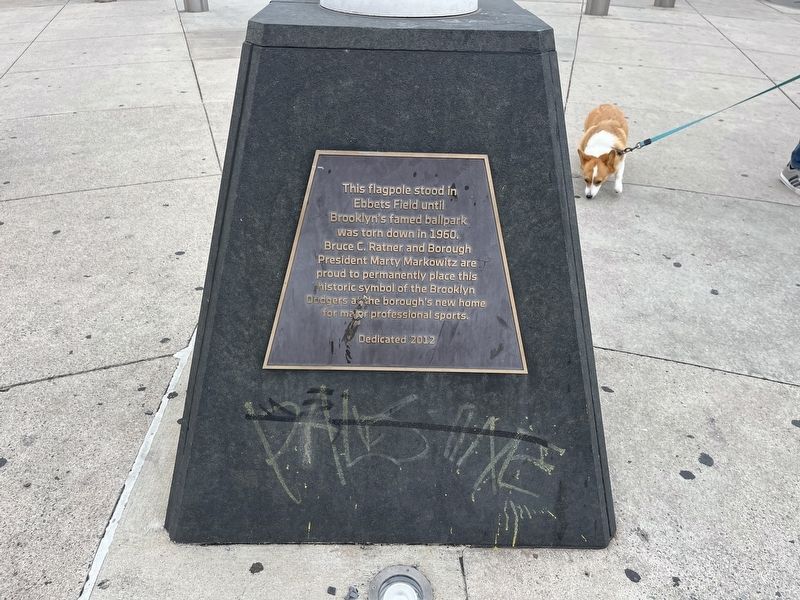 Ebbets Field Flagpole Marker. Click for full size. Ebbets Field Flagpole Marker image. Click for full size.