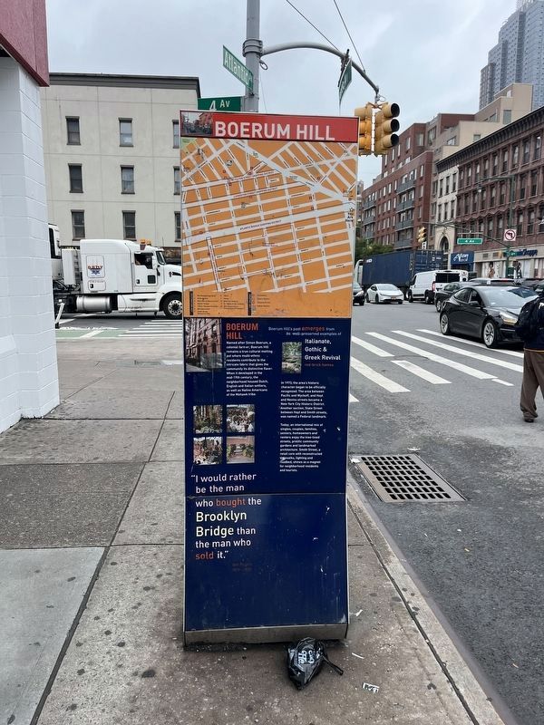 Boerum Hill side of the marker. Click for full size. Boerum Hill side of the marker image. Click for full size.