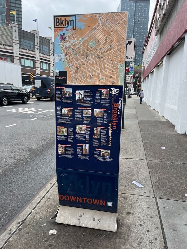 Downtown Brooklyn side of the marker. Click for full size. Downtown Brooklyn side of the marker image. Click for full size.