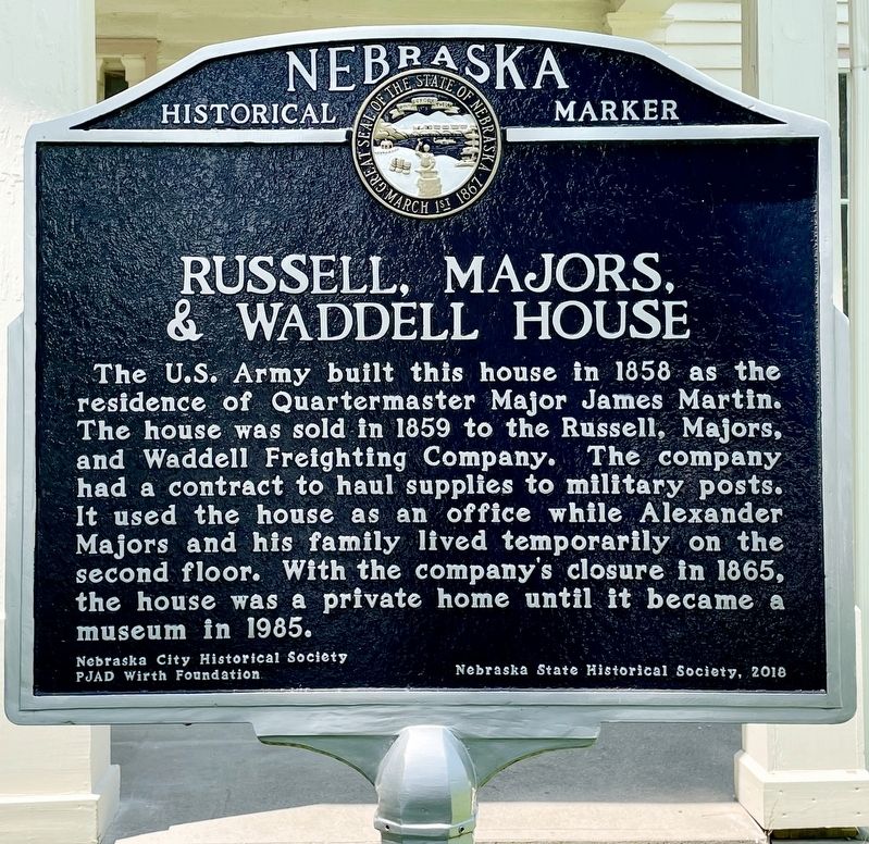 Russell, Majors, & Waddell House Marker image. Click for full size.