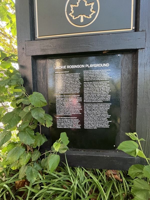 Jackie Robinson Playground Marker. Click for full size. Jackie Robinson Playground Marker image. Click for full size.