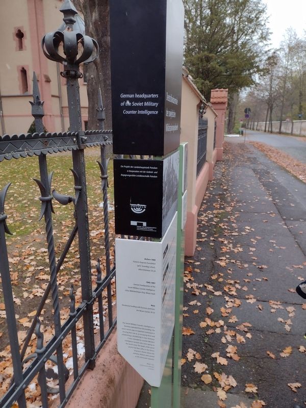 German headquarters of the Soviet military Counter Intelligence Marker. Click for full size. German headquarters of the Soviet military Counter Intelligence Marker image. Click for full size.