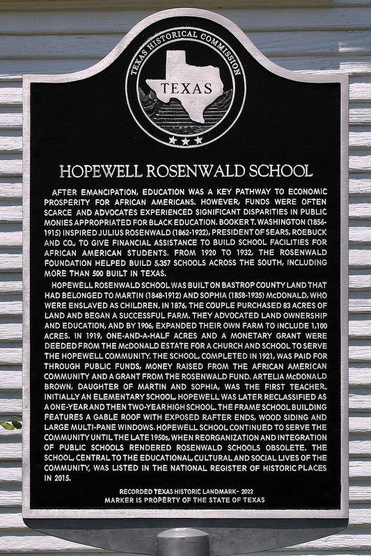 Hopewell Rosenwald School Marker image. Click for full size.