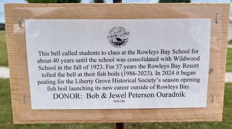 Rowleys Bay Bell Marker image. Click for full size.