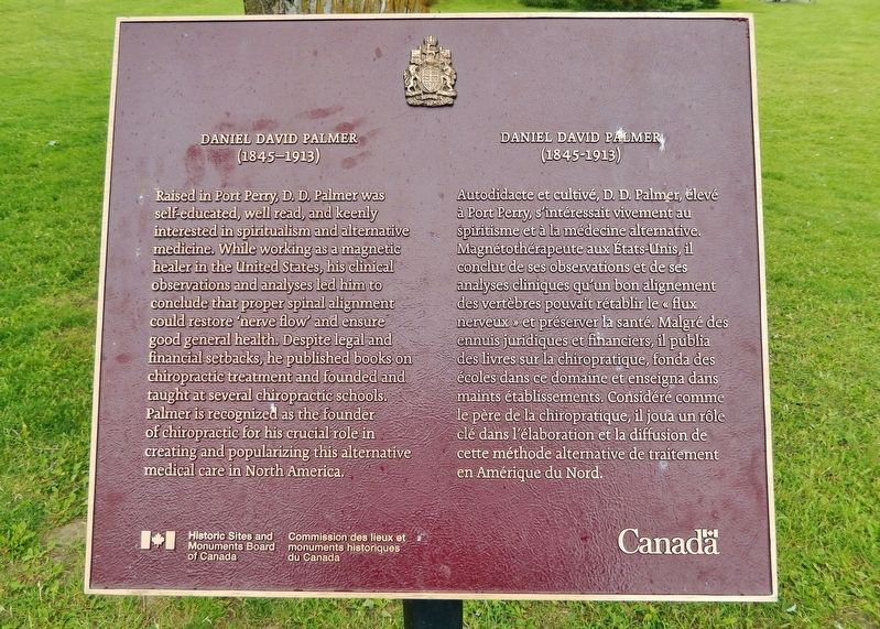 Daniel David Palmer Marker. Click for full size. Daniel David Palmer Marker image. Click for full size.