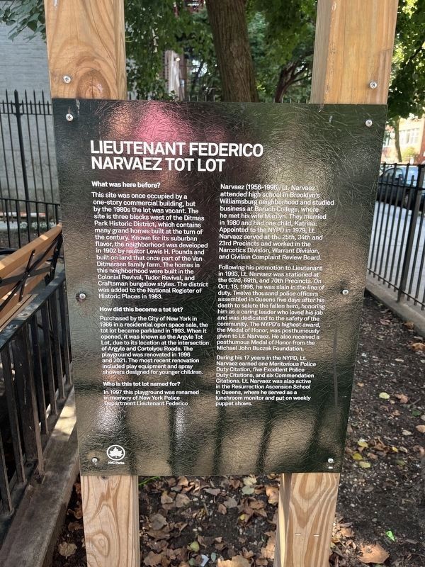Lieutenant Federico Narvaez Tot Lot Marker. Click for full size. Lieutenant Federico Narvaez Tot Lot Marker image. Click for full size.