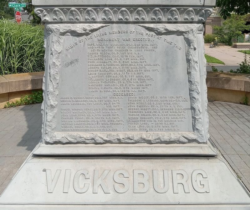 White Bear Lake Civil War Memorial west side. Click for full size. White Bear Lake Civil War Memorial west side image. Click for full size.