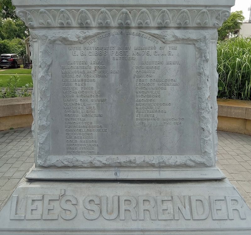 White Bear Lake Civil War Memorial east side. Click for full size. White Bear Lake Civil War Memorial east side image. Click for full size.