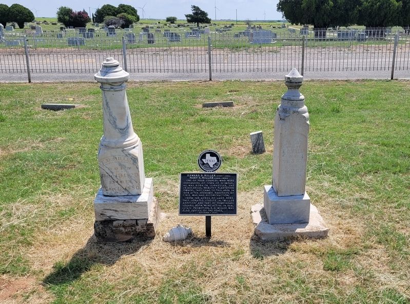The Miller�s gravestones and marker in the cemetery image. Click for full size.