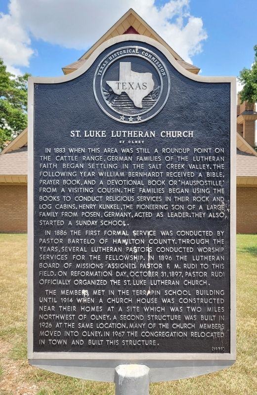 St. Luke Lutheran Church of Olney Marker image. Click for full size.