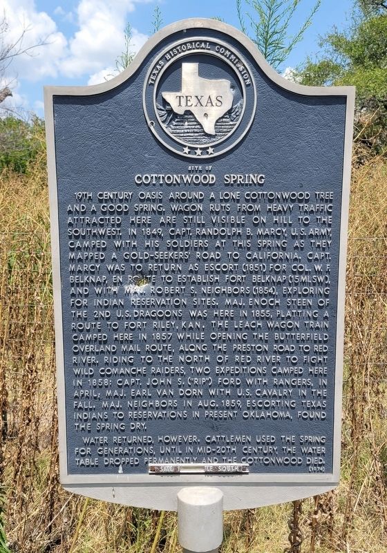 Site of Cottonwood Spring Marker image. Click for full size.