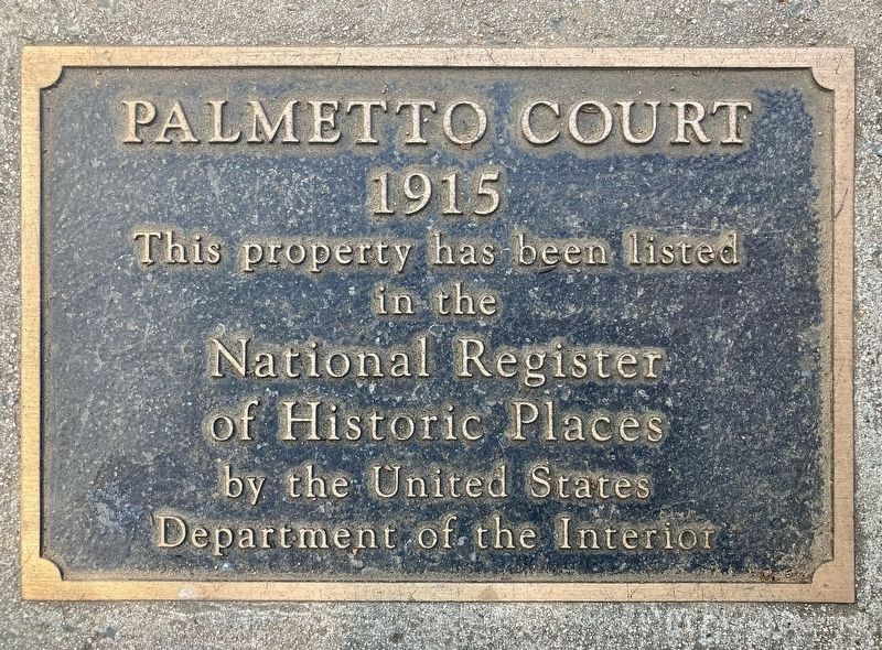 Palmetto Court Marker image. Click for full size.