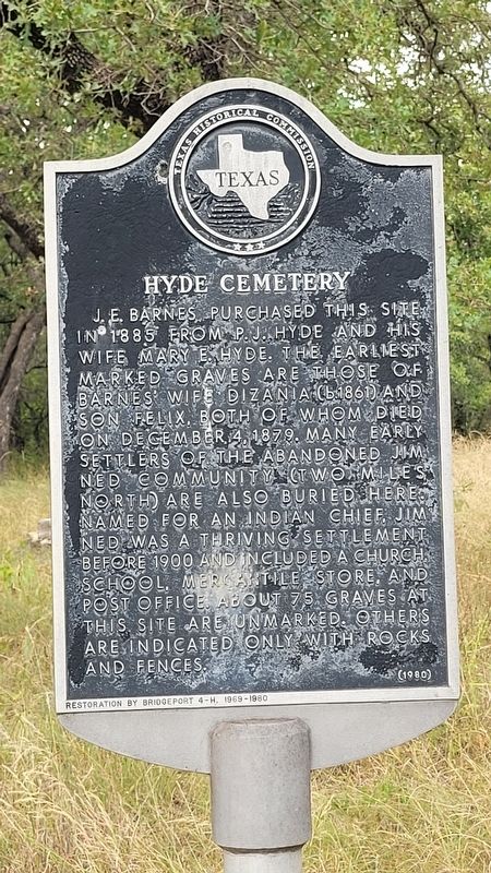 Hyde Cemetery Marker image. Click for full size.