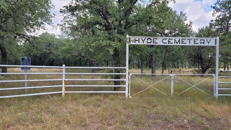 The entrance to the Hyde Cemetery and Marker image. Click for full size.