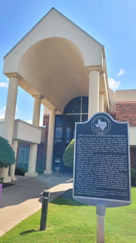 First Baptist Church of Granbury Marker. Click for full size. First Baptist Church of Granbury Marker image. Click for full size.