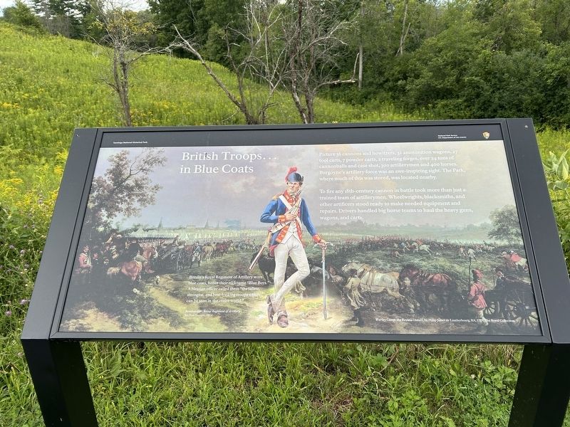British Troops in Blue Coats Marker. Click for full size. British Troops in Blue Coats Marker image. Click for full size.