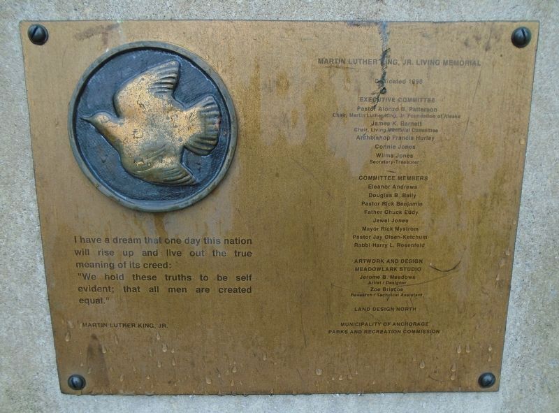Martin Luther King, Jr. Living Memorial Epitaph image. Click for full size.