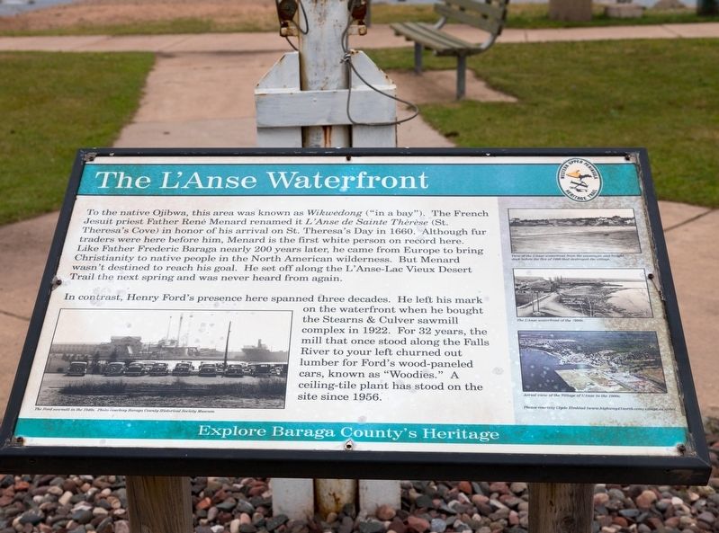 The L’Anse Waterfront Marker. Click for full size. The L’Anse Waterfront Marker image. Click for full size.