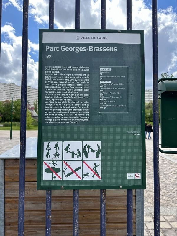 Parc Georges-Brassens (1991) Marker image. Click for full size.