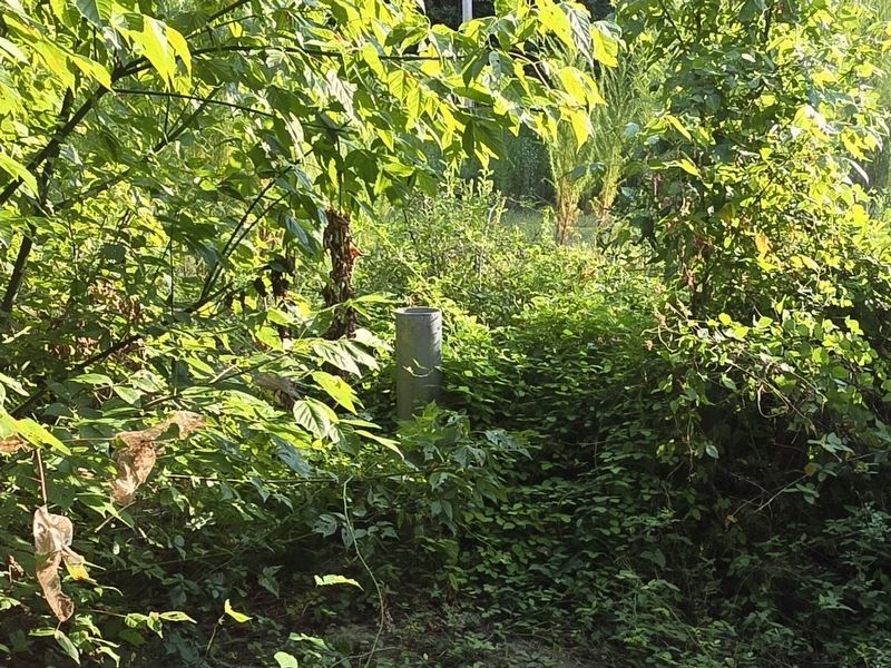 Former location of Cromer's Mill Covered Bridge Marker on south side of the bridge.. Click for full size. Former location of Cromer's Mill Covered Bridge Marker on south side of the bridge. image. Click for full size.
