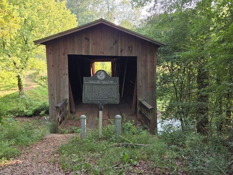 Cromer's Mill Covered Bridge Marker. Click for full size. Cromer's Mill Covered Bridge Marker image. Click for full size.