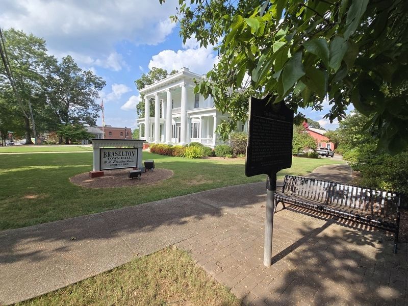 Wide view The Braselton Family Marker and the W.H. Braselton Home image. Click for full size.