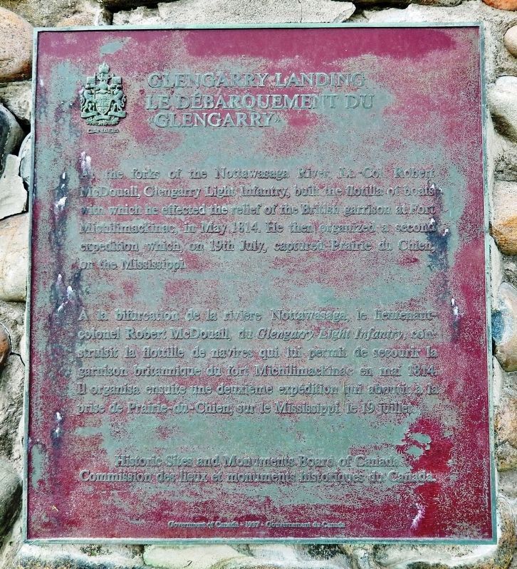 Glengarry Landing /<br>Le d�barquement du � Glengarry � Marker image. Click for full size.