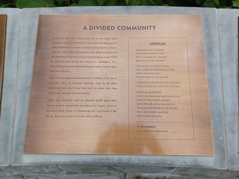 Ed Johnson Memorial � A Divided Community image. Click for full size.