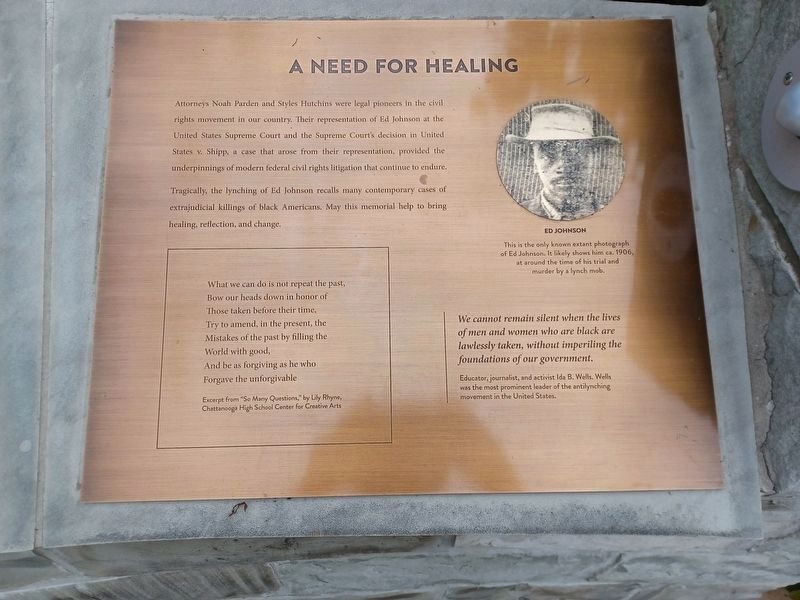Ed Johnson Memorial � A Need for Healing image. Click for full size.