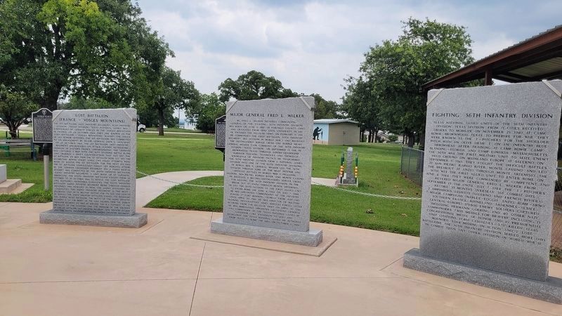 "Fighting" 36th Infantry Division Marker (right marker) image. Click for full size.