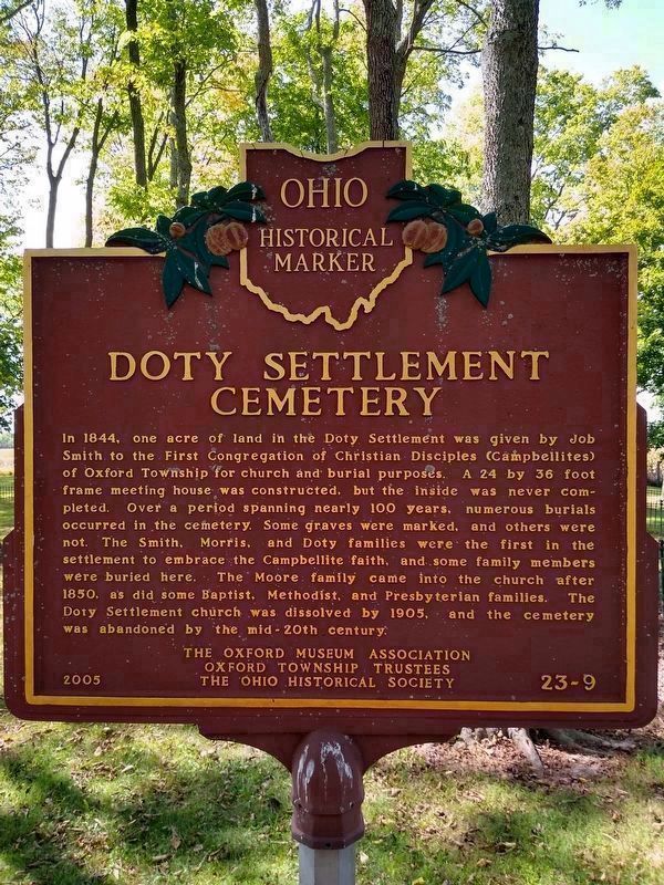 Doty Settlement Cemetery Marker Side. Click for full size. Doty Settlement Cemetery Marker Side image. Click for full size.