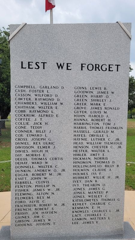 Central Texas Veterans' Memorial - 3rd Plaque. Click for full size. Central Texas Veterans' Memorial - 3rd Plaque image. Click for full size.