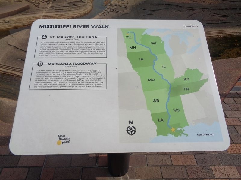 St. Maurice, Louisiana/Morganza Floodway Marker image. Click for full size.