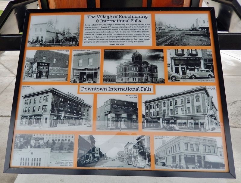 The Village of Koochiching & International Falls Marker. Click for full size. The Village of Koochiching & International Falls Marker image. Click for full size.