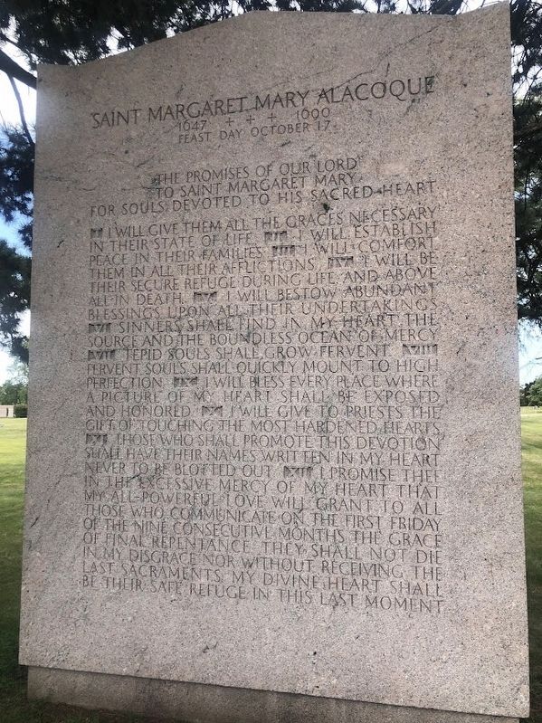 Saint Margaret Mary Alacoque rear tablet image. Click for full size.