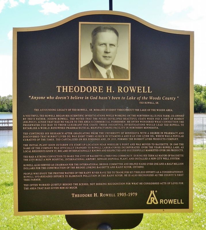 Theodore H. Rowell Marker. Click for full size. Theodore H. Rowell Marker image. Click for full size.