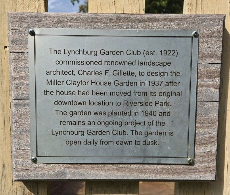 Miller Claytor House Garden Marker image. Click for full size.