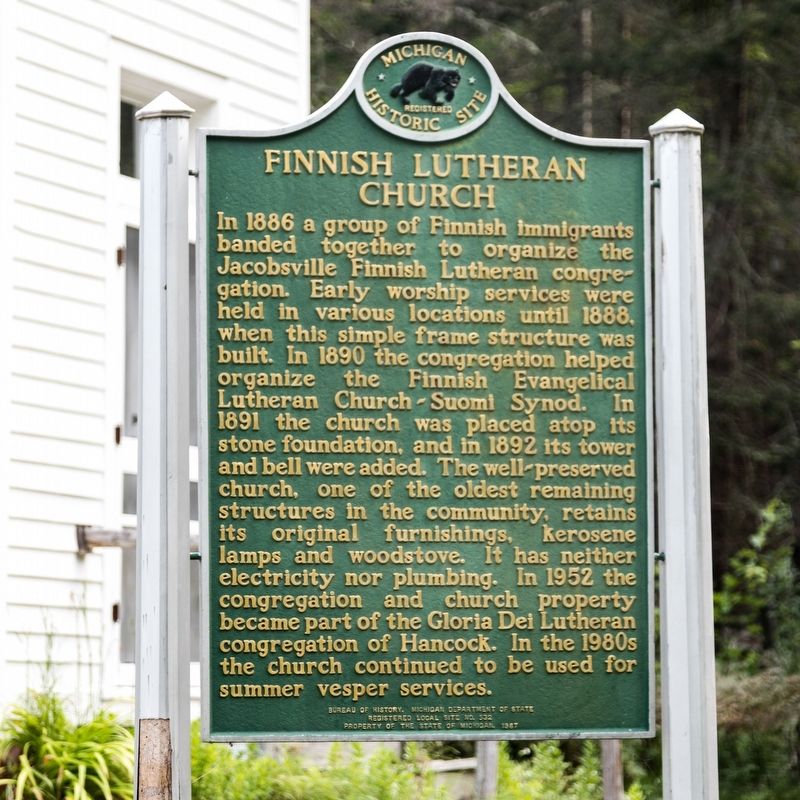 Finnish Lutheran Church side of marker image. Click for full size.