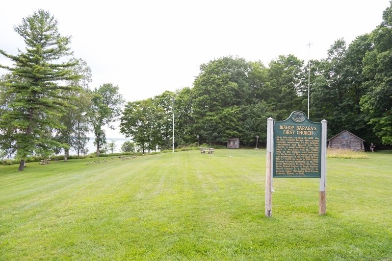 Bishop Baraga�s First Church Marker image. Click for full size.