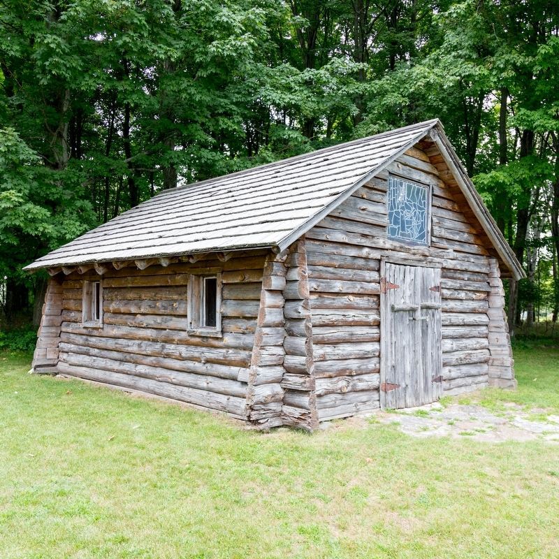 Replica of Bishop Baraga�s First Church image. Click for full size.