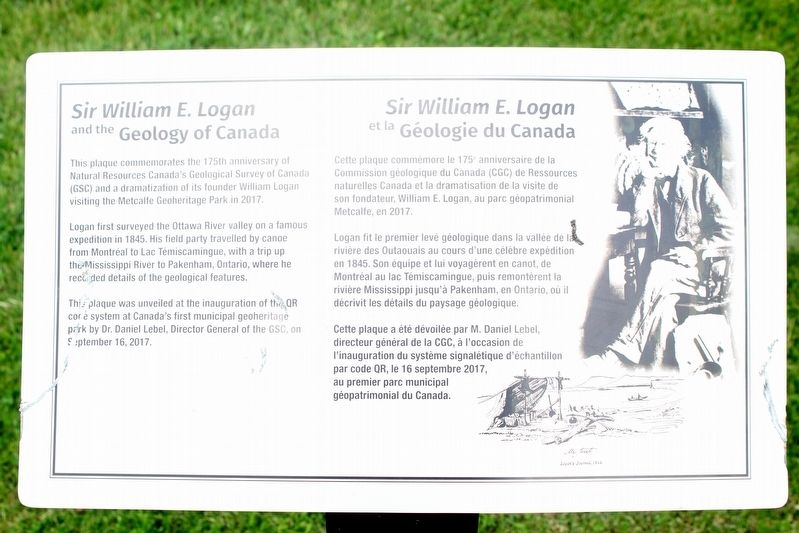 Sir William E. Logan Marker. Click for full size. Sir William E. Logan Marker image. Click for full size.