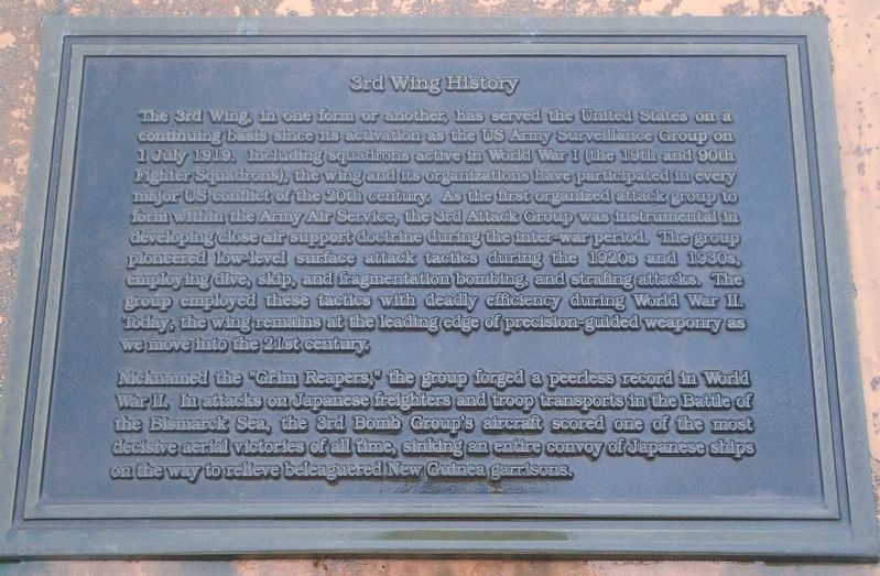 3rd Wing History Marker image. Click for full size.