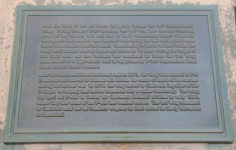 3rd Wing History Marker image. Click for full size.