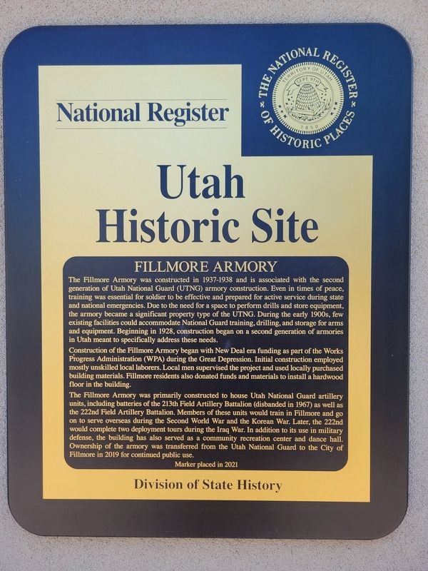 Fillmore Armory Marker. Click for full size. Fillmore Armory Marker image. Click for full size.